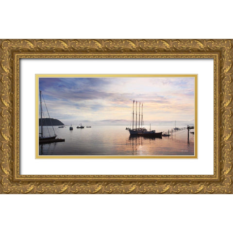 Bar Harbor Silhouettes Gold Ornate Wood Framed Art Print with Double Matting by Deiter, Lori