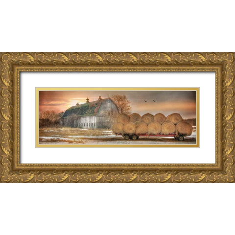 Sunset on the Farm Gold Ornate Wood Framed Art Print with Double Matting by Deiter, Lori