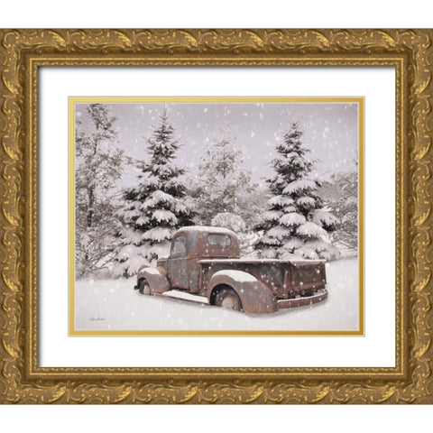 Snowed In Gold Ornate Wood Framed Art Print with Double Matting by Deiter, Lori