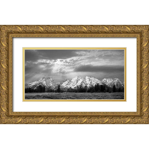 Sunlight on the Tetons    Gold Ornate Wood Framed Art Print with Double Matting by Deiter, Lori