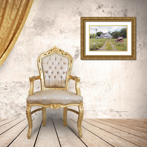 Grand Old Barn Gold Ornate Wood Framed Art Print with Double Matting by Deiter, Lori
