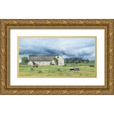 Green Pastures      Gold Ornate Wood Framed Art Print with Double Matting by Deiter, Lori