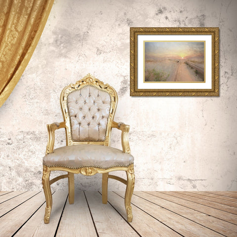 Daybreak Gold Ornate Wood Framed Art Print with Double Matting by Deiter, Lori