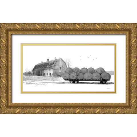 Clayton Farm Gold Ornate Wood Framed Art Print with Double Matting by Deiter, Lori