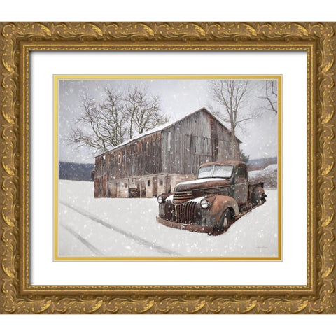 Rustic Winter Charm Gold Ornate Wood Framed Art Print with Double Matting by Deiter, Lori