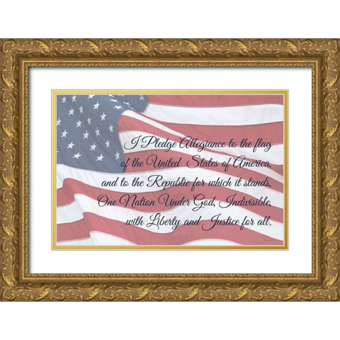 I Pledge Allegiance I Gold Ornate Wood Framed Art Print with Double Matting by Deiter, Lori
