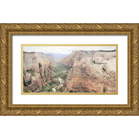 Zion National Park Gold Ornate Wood Framed Art Print with Double Matting by Deiter, Lori