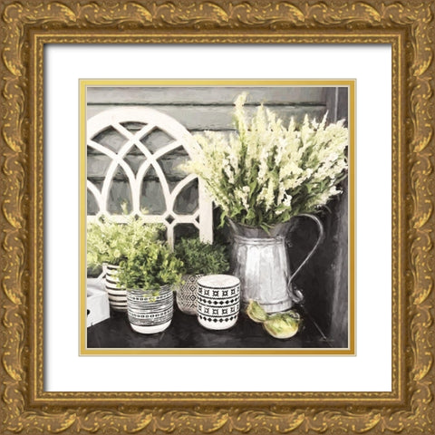 Black and Green Still Life Gold Ornate Wood Framed Art Print with Double Matting by Deiter, Lori
