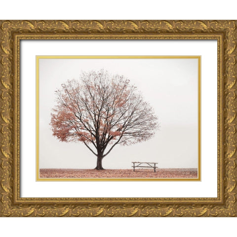 Barely There Gold Ornate Wood Framed Art Print with Double Matting by Deiter, Lori