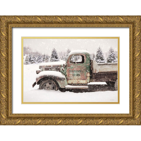 Christmas Tree Delivery Gold Ornate Wood Framed Art Print with Double Matting by Deiter, Lori