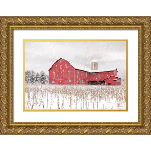 Belleville Countryside Gold Ornate Wood Framed Art Print with Double Matting by Deiter, Lori
