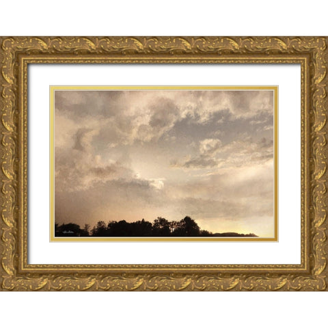 Bayside Sunset II Gold Ornate Wood Framed Art Print with Double Matting by Deiter, Lori
