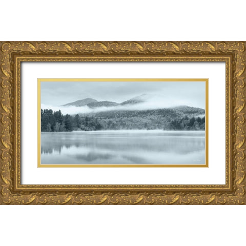Foggy Mirror Lake Gold Ornate Wood Framed Art Print with Double Matting by Deiter, Lori