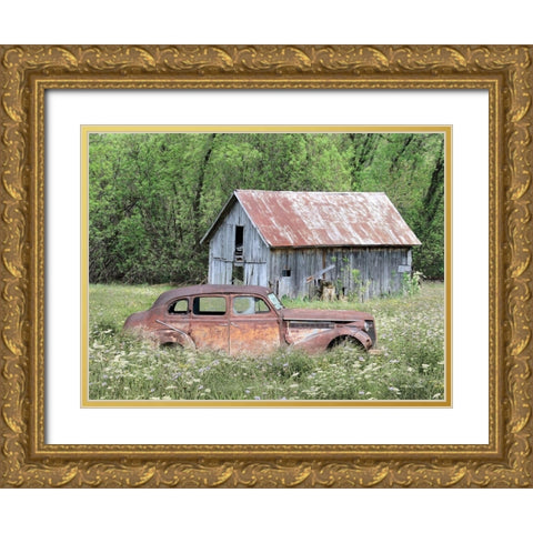 Old and Rustic Gold Ornate Wood Framed Art Print with Double Matting by Deiter, Lori
