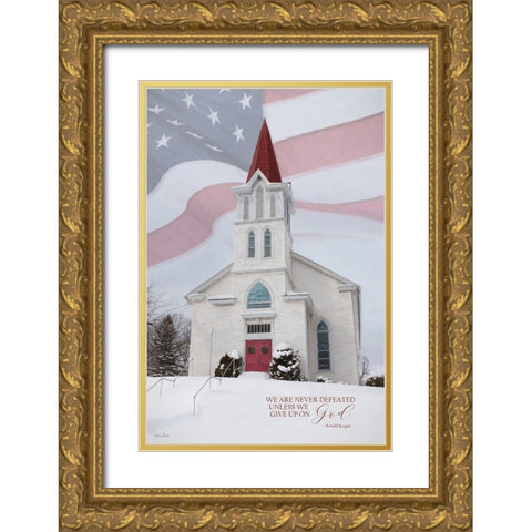 We Are Never Defeated Gold Ornate Wood Framed Art Print with Double Matting by Deiter, Lori