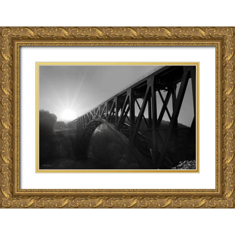 Letchworth Sunrise Gold Ornate Wood Framed Art Print with Double Matting by Deiter, Lori