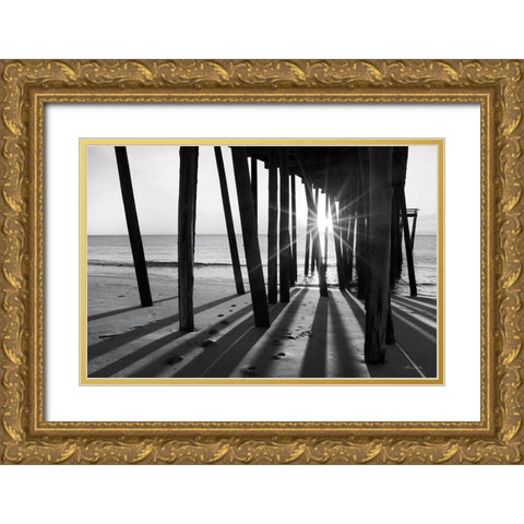 Sunrise at the Pier I Gold Ornate Wood Framed Art Print with Double Matting by Deiter, Lori