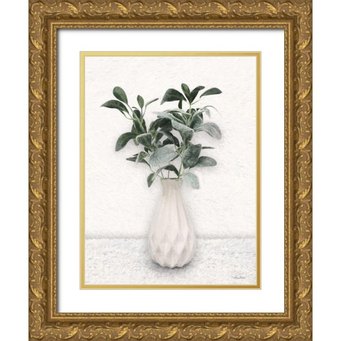 White Dreams Gold Ornate Wood Framed Art Print with Double Matting by Deiter, Lori