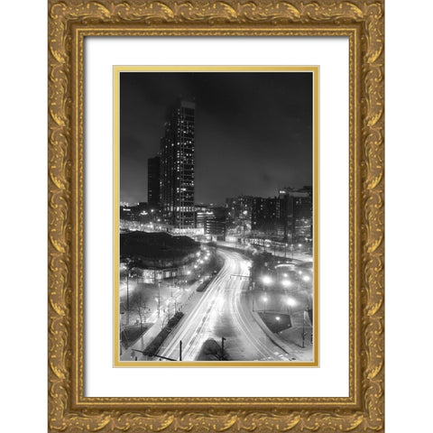 Inner Harbor Lights I Gold Ornate Wood Framed Art Print with Double Matting by Deiter, Lori