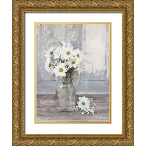 Farmhouse Floral II Gold Ornate Wood Framed Art Print with Double Matting by Deiter, Lori