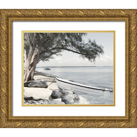 Coastal Blues Gold Ornate Wood Framed Art Print with Double Matting by Deiter, Lori