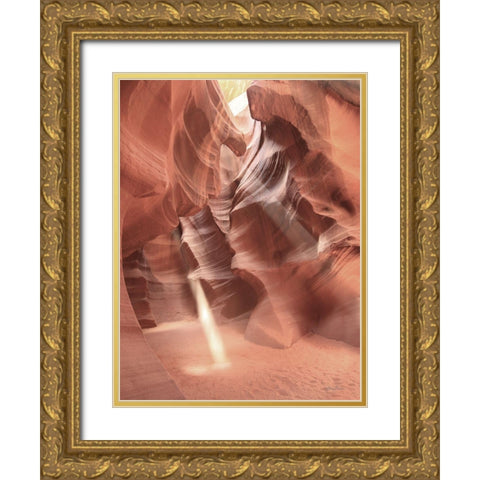 Antelope Canyon Sunbeams I Gold Ornate Wood Framed Art Print with Double Matting by Deiter, Lori