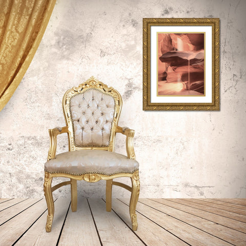 Sandfall at Antelope Canyon Gold Ornate Wood Framed Art Print with Double Matting by Deiter, Lori