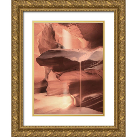 Sandfall at Antelope Canyon Gold Ornate Wood Framed Art Print with Double Matting by Deiter, Lori