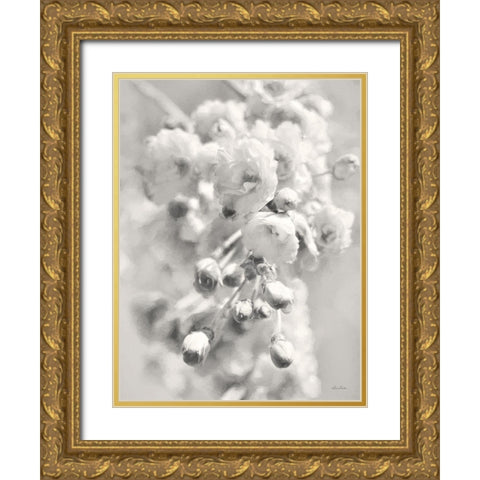 Painted Blossoms II Gold Ornate Wood Framed Art Print with Double Matting by Deiter, Lori