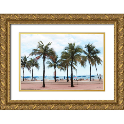 Florida Palms Gold Ornate Wood Framed Art Print with Double Matting by Deiter, Lori