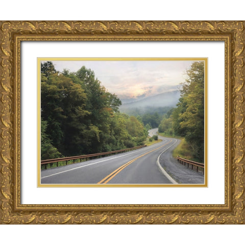 Curve Ahead Gold Ornate Wood Framed Art Print with Double Matting by Deiter, Lori