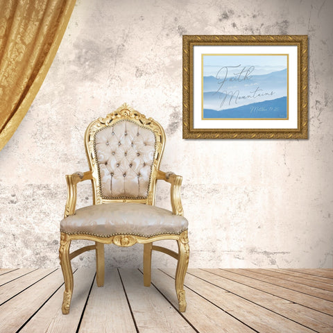 Faith Can Move Mountains Gold Ornate Wood Framed Art Print with Double Matting by Deiter, Lori