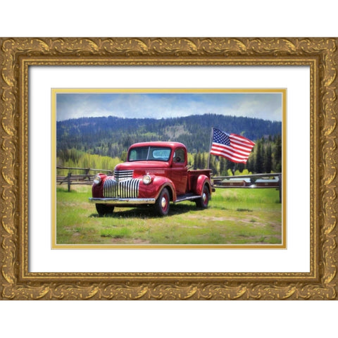 American Made II Gold Ornate Wood Framed Art Print with Double Matting by Deiter, Lori