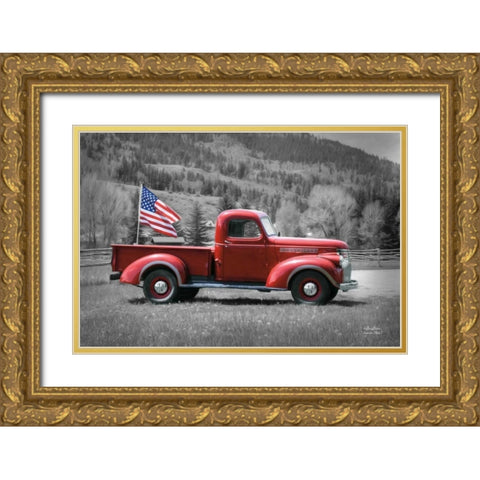 American Made I Gold Ornate Wood Framed Art Print with Double Matting by Deiter, Lori