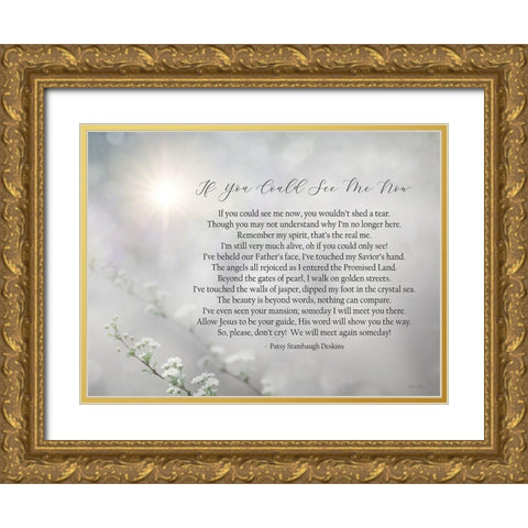 If You Could See Me Now - Floral Gold Ornate Wood Framed Art Print with Double Matting by Deiter, Lori