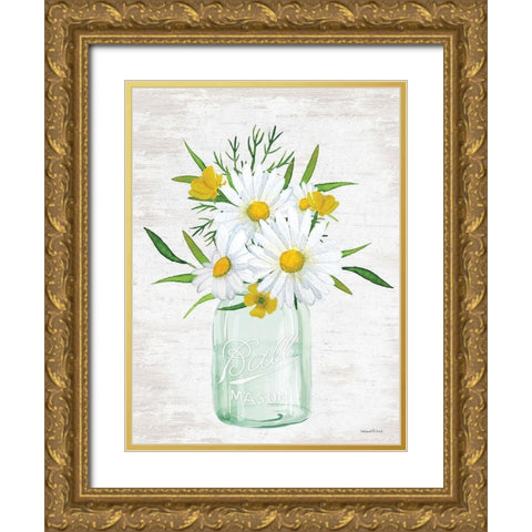 Floral Bouquet 3 Gold Ornate Wood Framed Art Print with Double Matting by Lettered and Lined