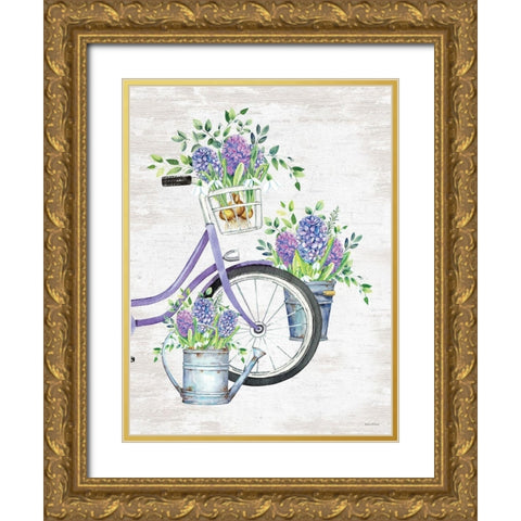 Hyacinth Harvest Gold Ornate Wood Framed Art Print with Double Matting by Lettered and Lined