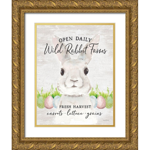 Wild Rabbit Farms 1 Gold Ornate Wood Framed Art Print with Double Matting by Lettered and Lined
