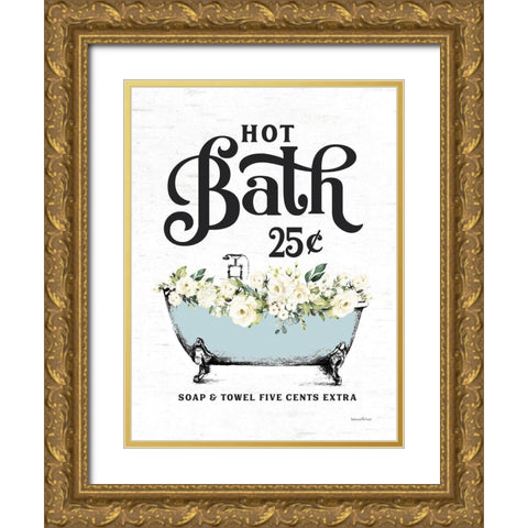 Hot Bath Gold Ornate Wood Framed Art Print with Double Matting by Lettered and Lined