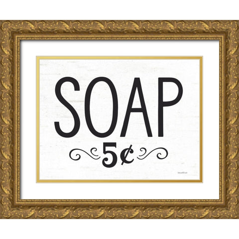 Soap Gold Ornate Wood Framed Art Print with Double Matting by Lettered and Lined
