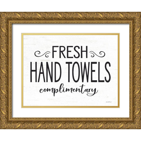 Fresh Hand Towels Gold Ornate Wood Framed Art Print with Double Matting by Lettered and Lined