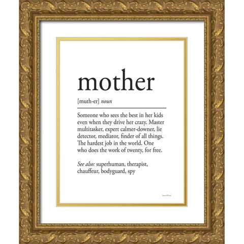 Mother Definition Gold Ornate Wood Framed Art Print with Double Matting by Lettered and Lined