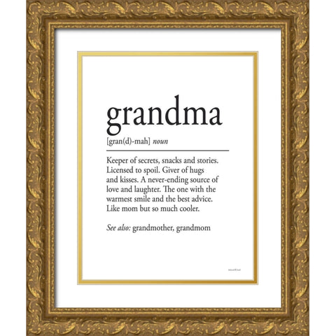 Grandma Definition Gold Ornate Wood Framed Art Print with Double Matting by Lettered and Lined