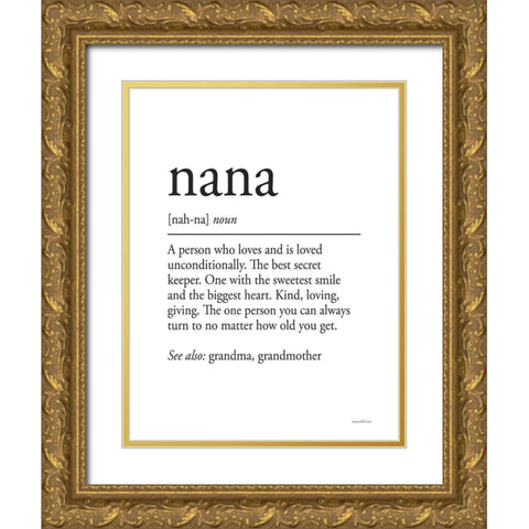 Nana Definition Gold Ornate Wood Framed Art Print with Double Matting by Lettered and Lined