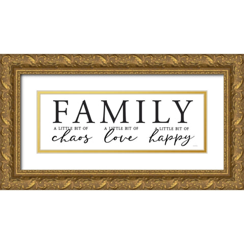 Family Gold Ornate Wood Framed Art Print with Double Matting by Lettered and Lined