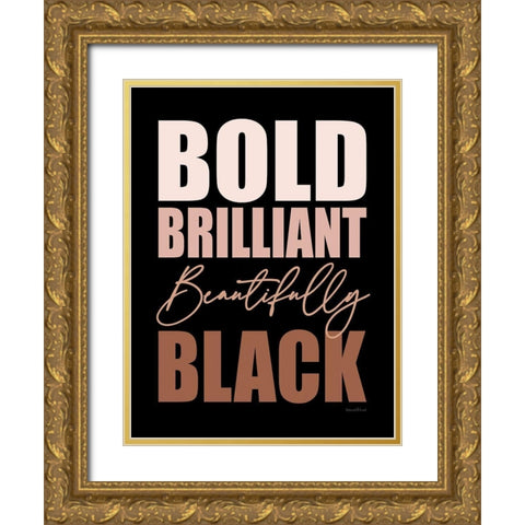 Beautifully Black Gold Ornate Wood Framed Art Print with Double Matting by Lettered and Lined