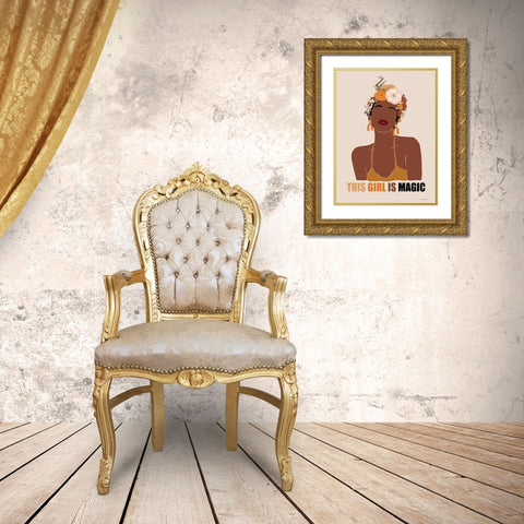 This Girl is Magic I Gold Ornate Wood Framed Art Print with Double Matting by Lettered and Lined