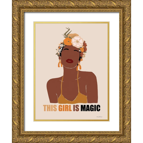 This Girl is Magic I Gold Ornate Wood Framed Art Print with Double Matting by Lettered and Lined