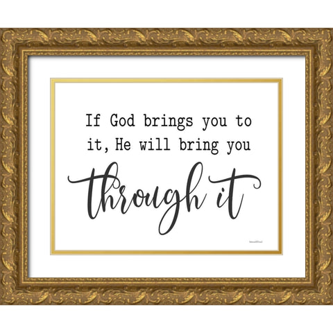 Through It Gold Ornate Wood Framed Art Print with Double Matting by lettered And lined