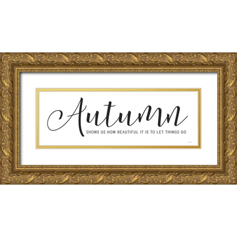 Autumn Gold Ornate Wood Framed Art Print with Double Matting by lettered And lined